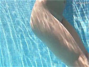 Jessica Lincoln diminutive tatted Russian teenager in the pool