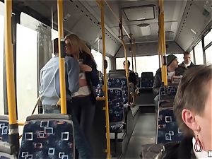 Lindsey Olsen plumbs her dude on a public bus